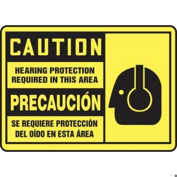 Accuform BILINGUAL OSHA CAUTION Safety Sign SBMPPE409MXL SBMPPE409MXL - main